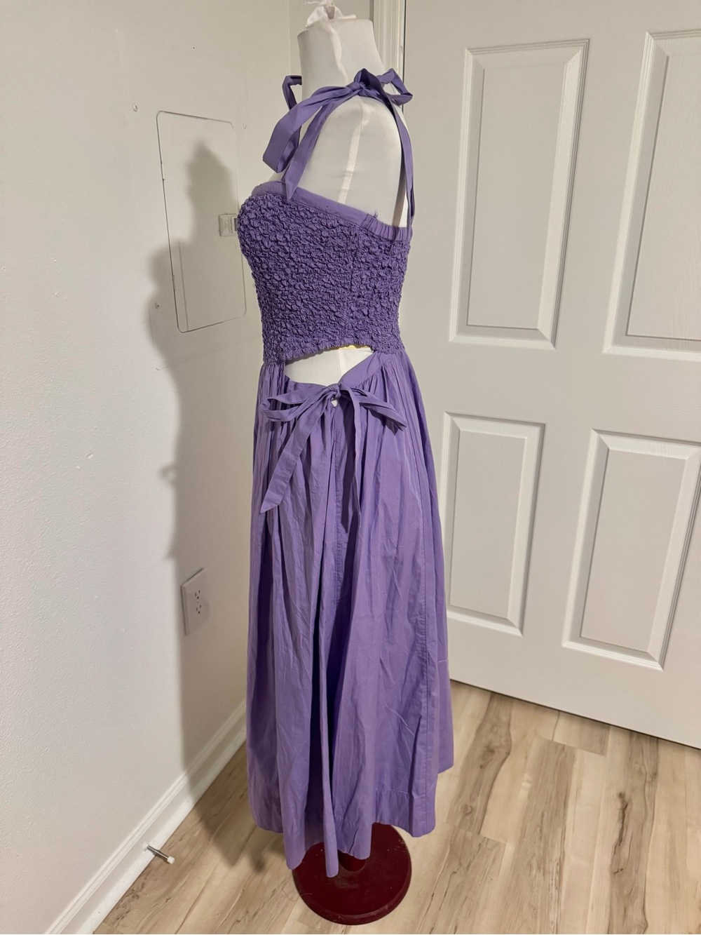 Free People Margate Cotton Midi Dress โ Spring Tulip Purple โ Size XS - Picture 5 of 7